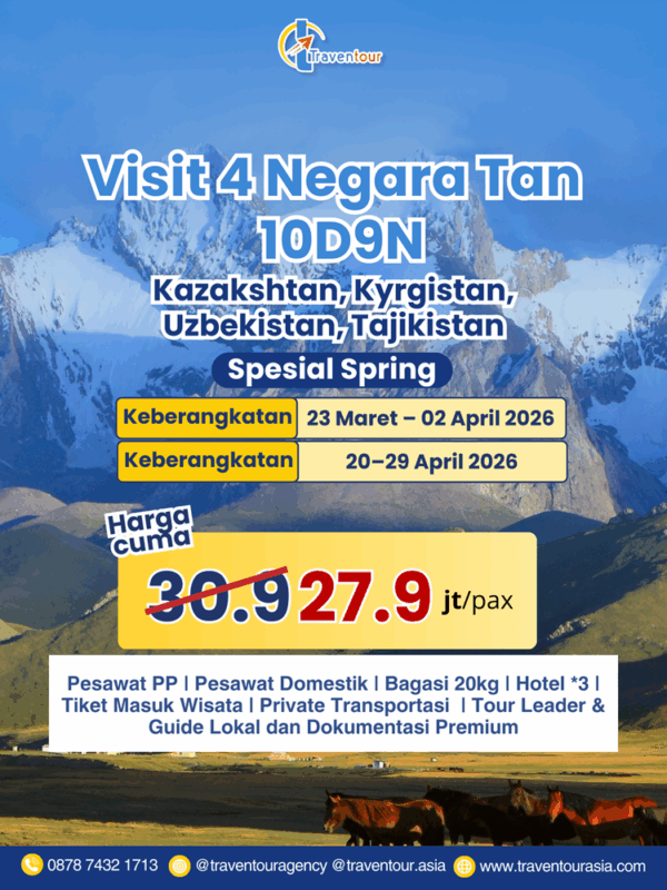 Visit 4 Negara Tan 10D9N Maret - April 2026