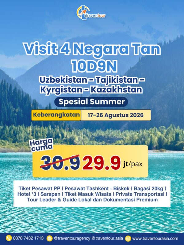 Visit 4 Negara Tan 10D9N Spesial Summer Agustus 2026